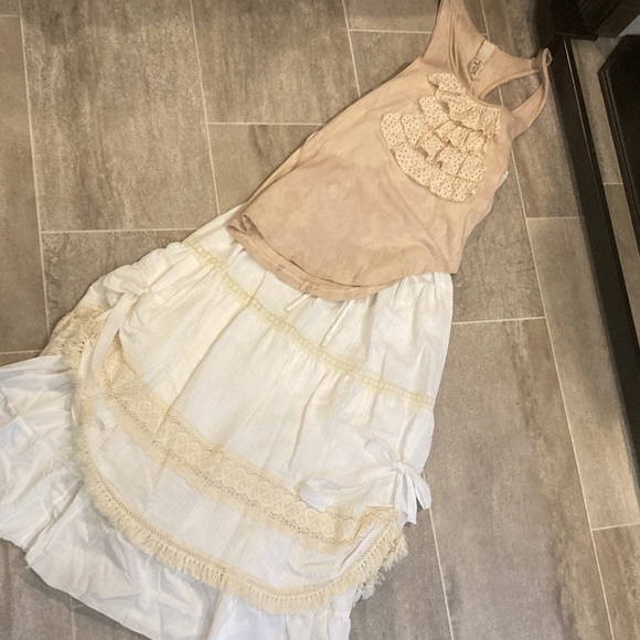 “Clochard de Luxe” Cream Ruffled Tank Top - Picture 7 of 7